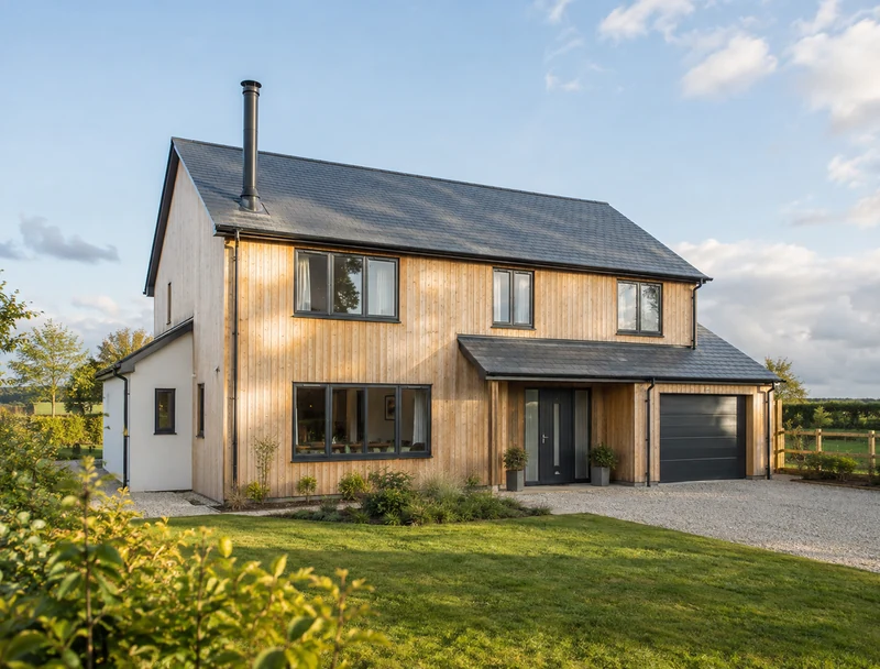 Illustrative timber-frame bungalow